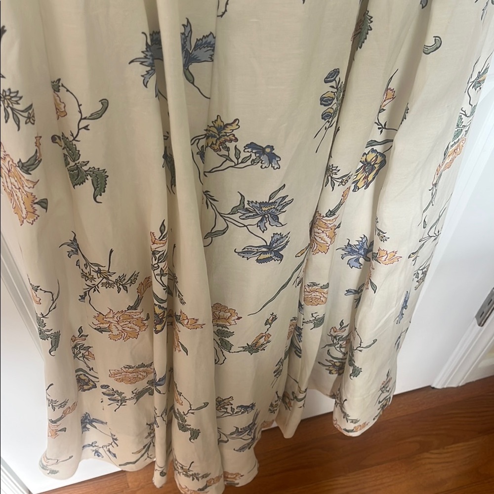 Hermoza Cream and Blue Maxi Sundress Spaghetti Strap - Picture 5 of 7